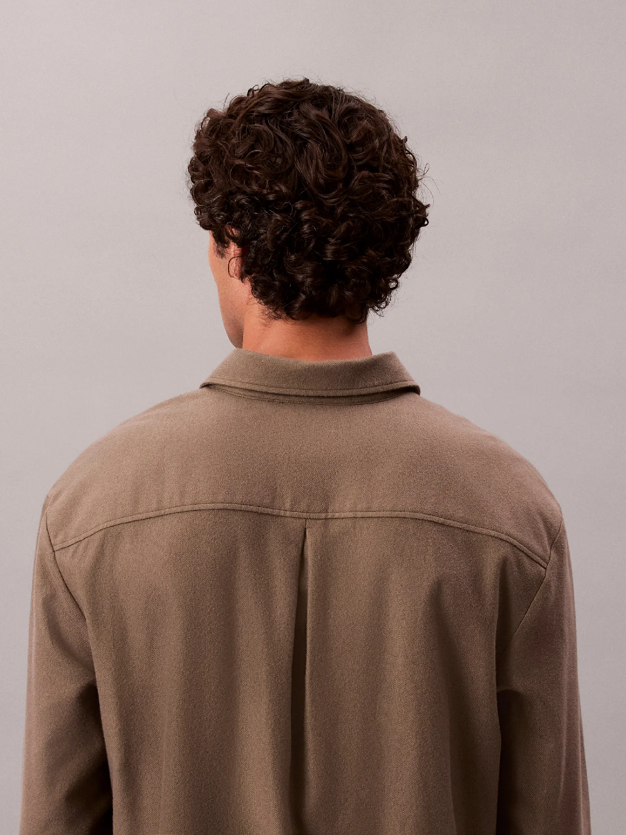 Beluga Melange Flannel Relaxed Button-Down Shirt