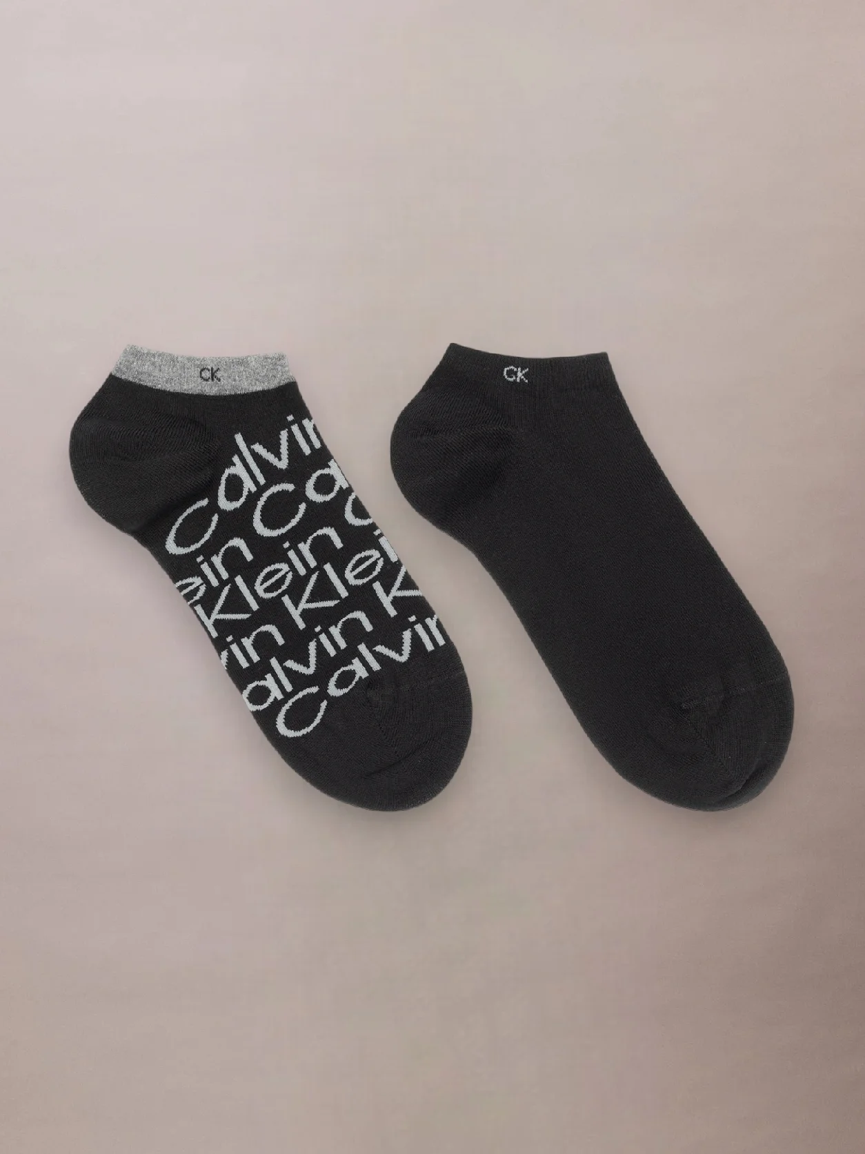 Black Calvin Klein Men's Sneaker Socks 2 pack