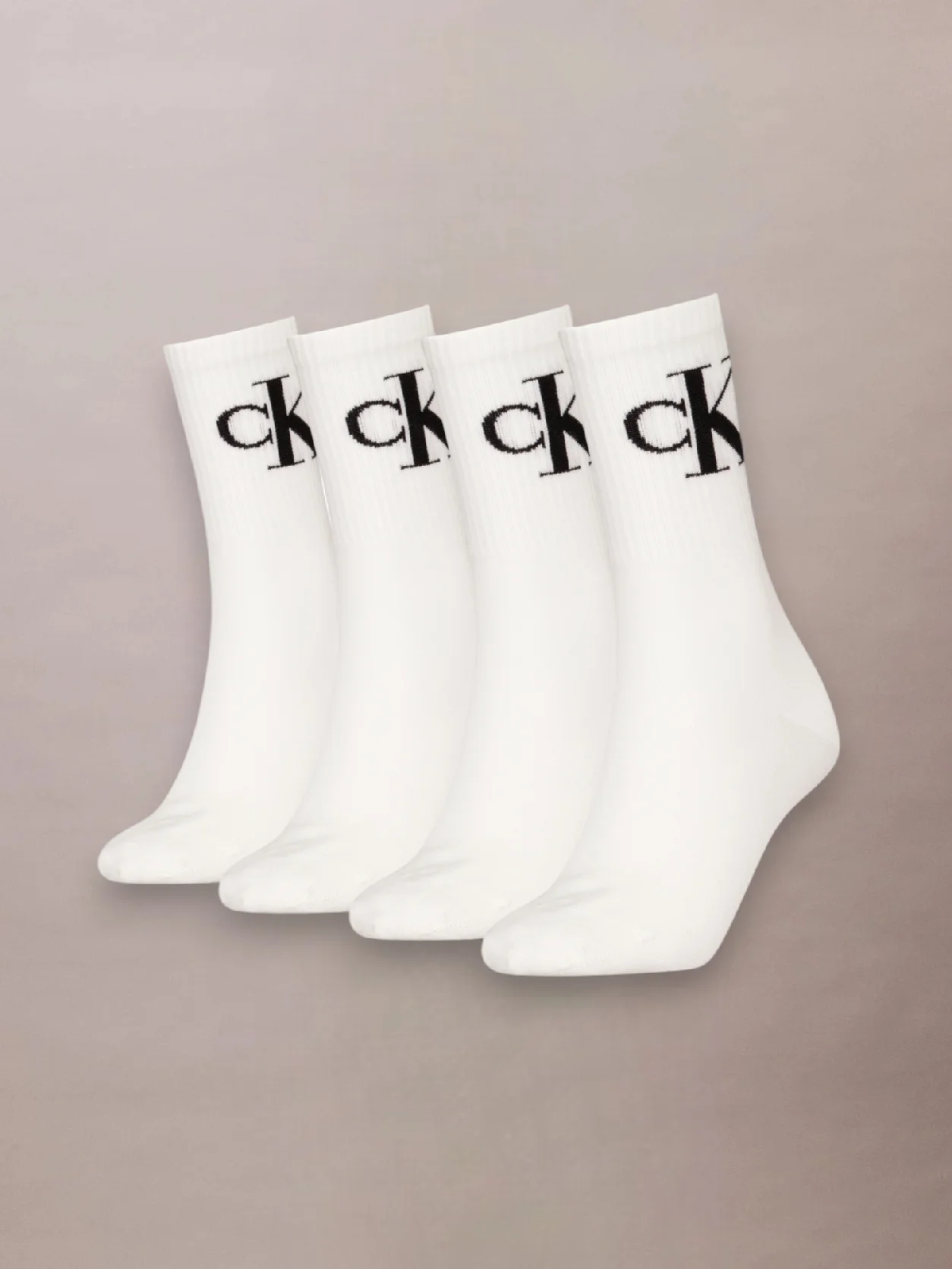 White طقم 4 أزواج جوارب قصيرة