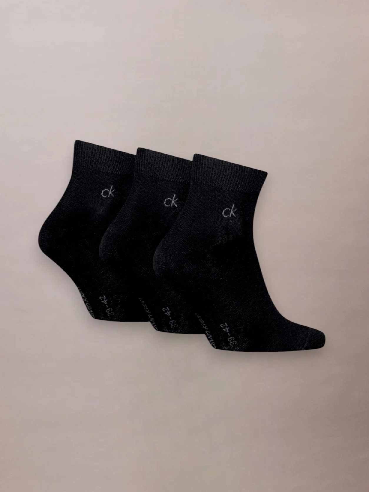 Black طقم 3 أزواج جوارب قصيرة