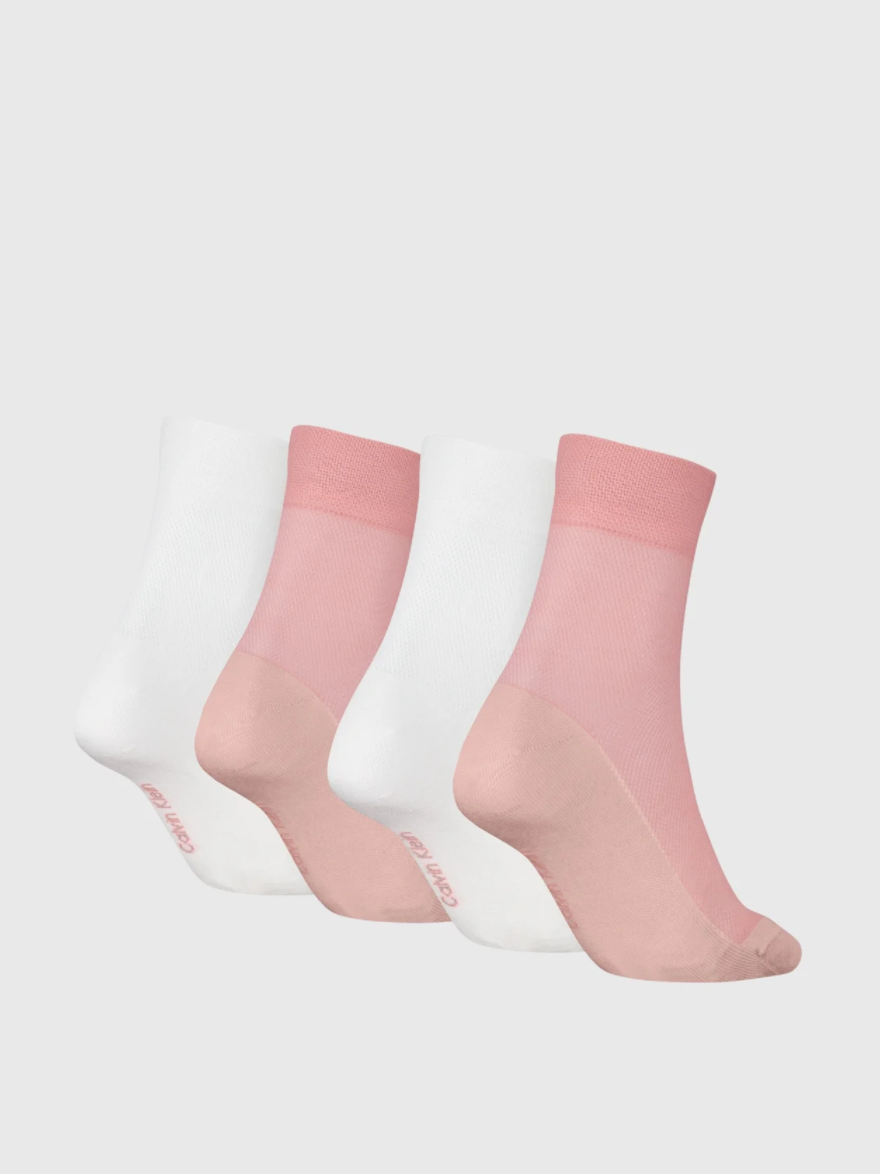 PINK/WHITE طقم 4 أزواج جوارب قصيرة