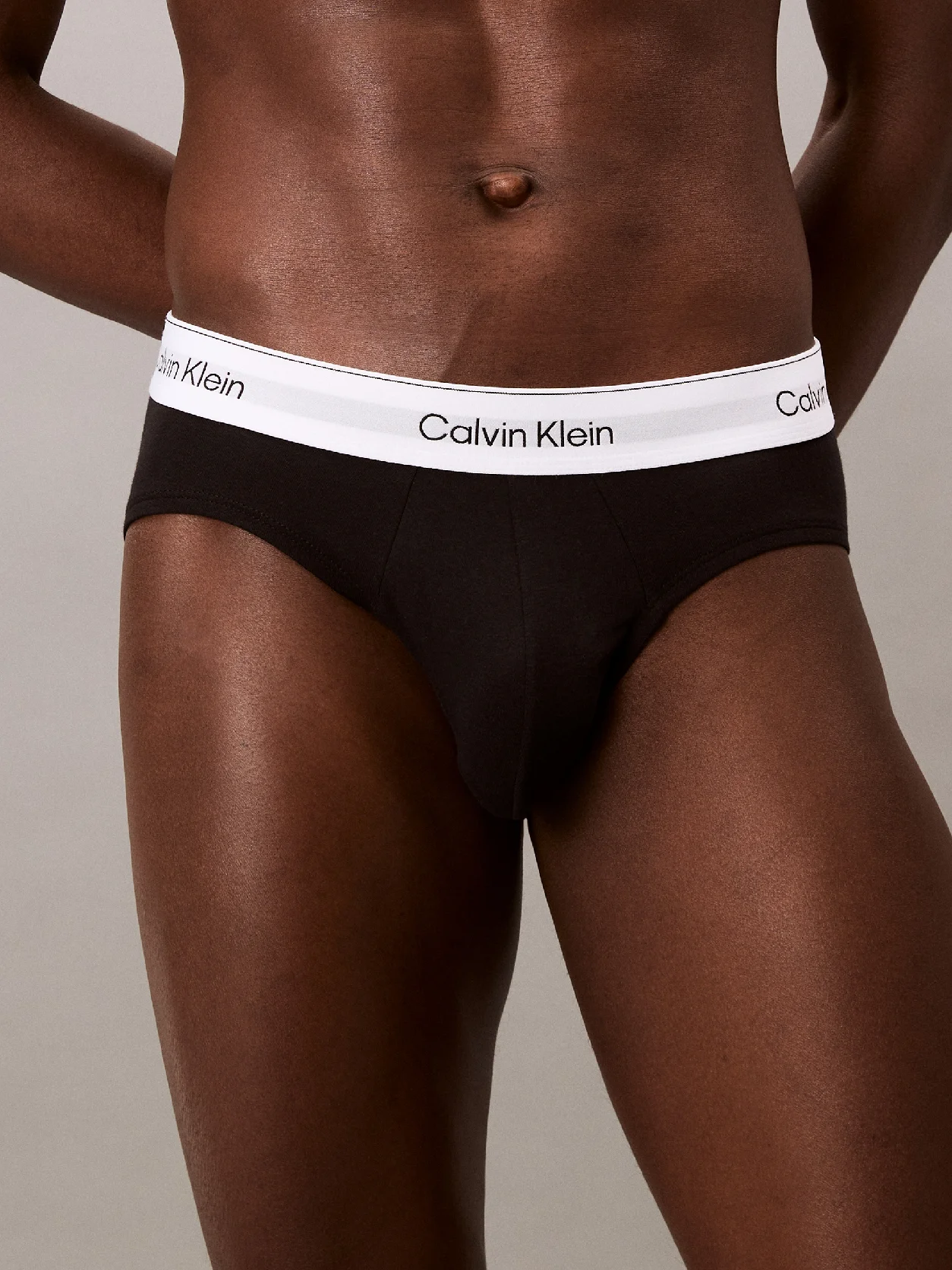 Grey Heather/White/Black 3 Pack Briefs - Icon Cotton Stretch