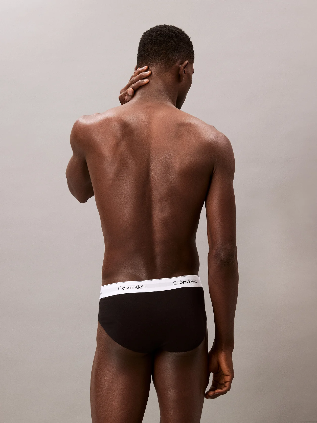 Grey Heather/White/Black 3 Pack Briefs - Icon Cotton Stretch