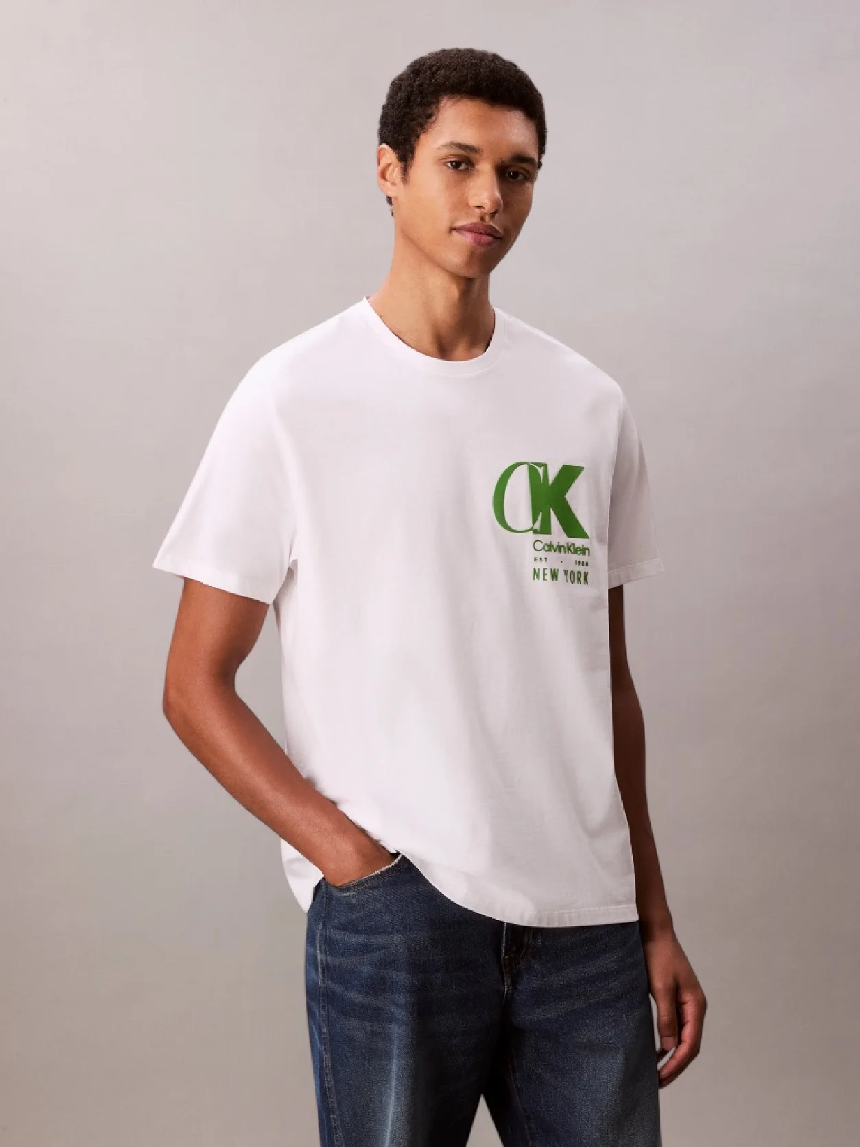 Brilliant White Overlap Graphic T-Shirt