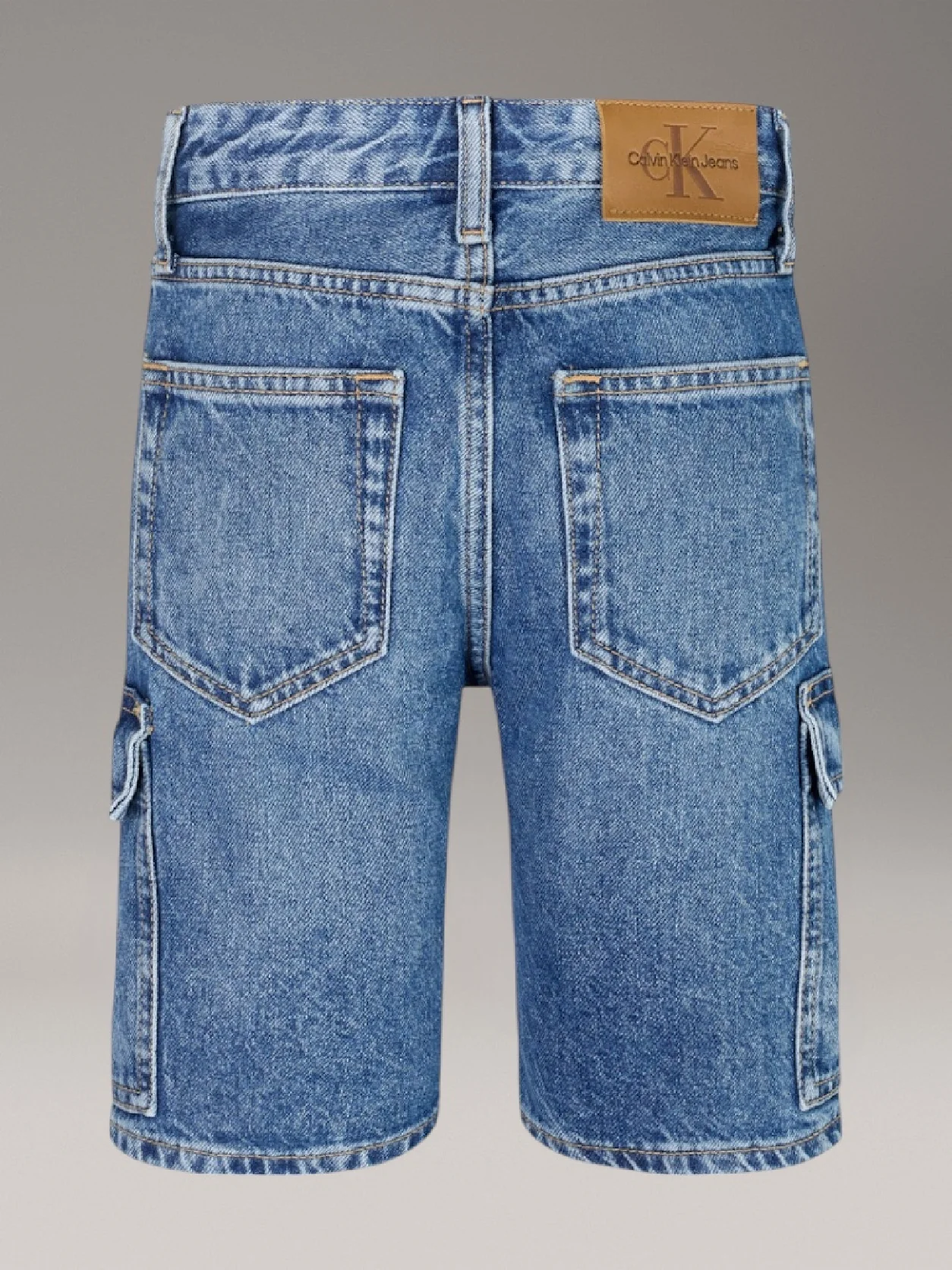 Bright Mid Blue Cargo Denim Shorts