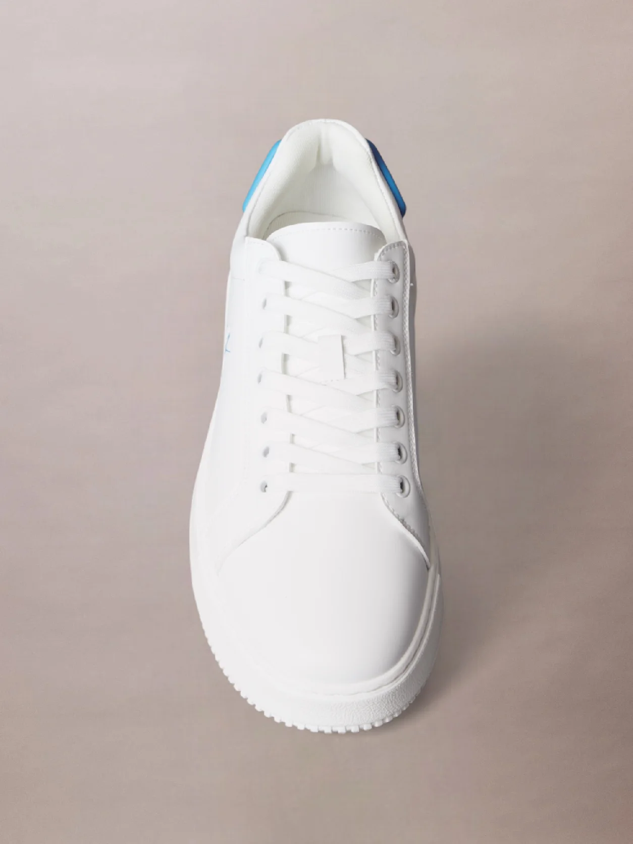 Bright White/Blue Danube Leather Trainers