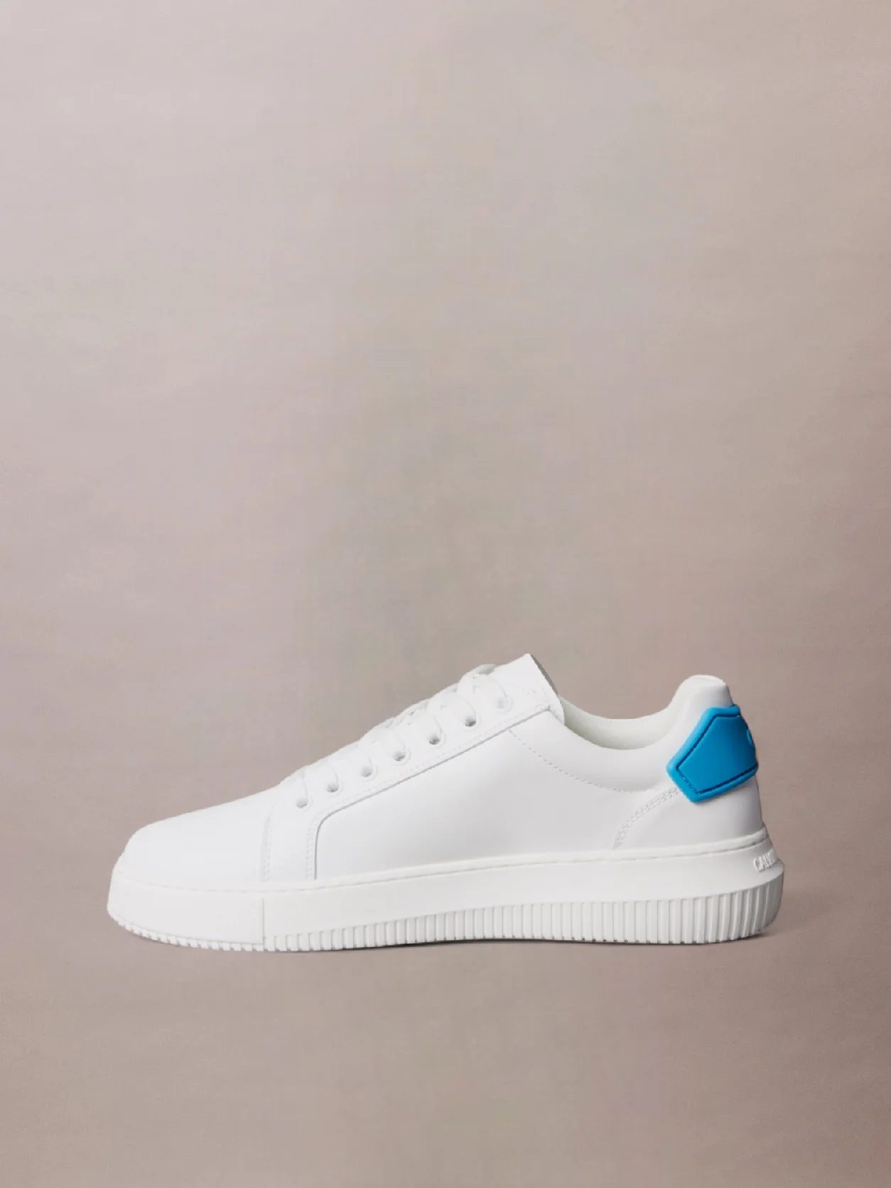 Bright White/Blue Danube Leather Trainers