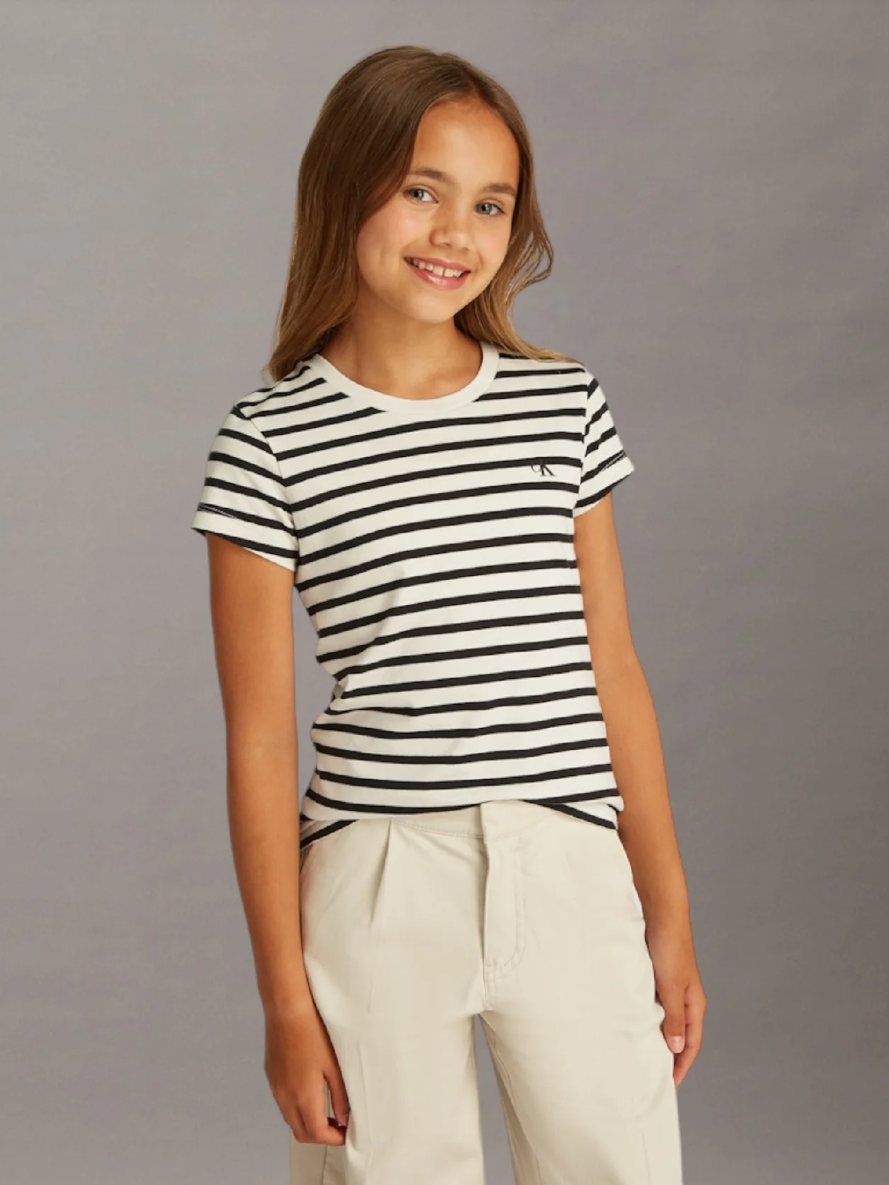 Turtledove/ Ck Black Stripe 2 Pack Slim T-Shirts