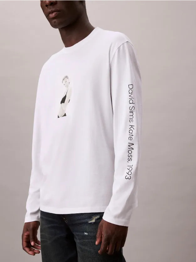 Brilliant White تيشيرت كلاسيك كايت طويل الأكمام