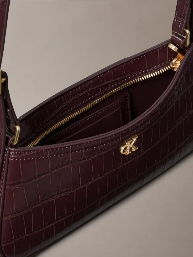 Fudge حقيبة كتف صغيرة بتأثير جلد التمساح