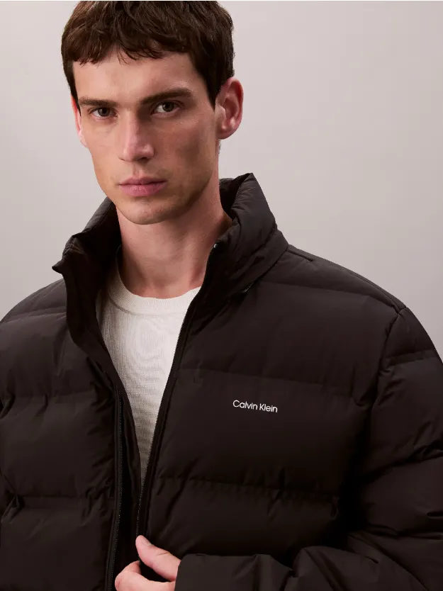 Black Hooded Down Puffer Jacket