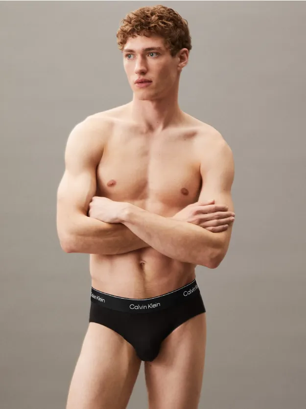 BLACK W/ DTM WB طقم سراويل داخلية Icon Cotton Stretch من 3 قطع