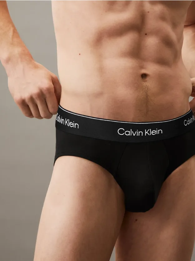 BLACK W/ DTM WB طقم سراويل داخلية Icon Cotton Stretch من 3 قطع