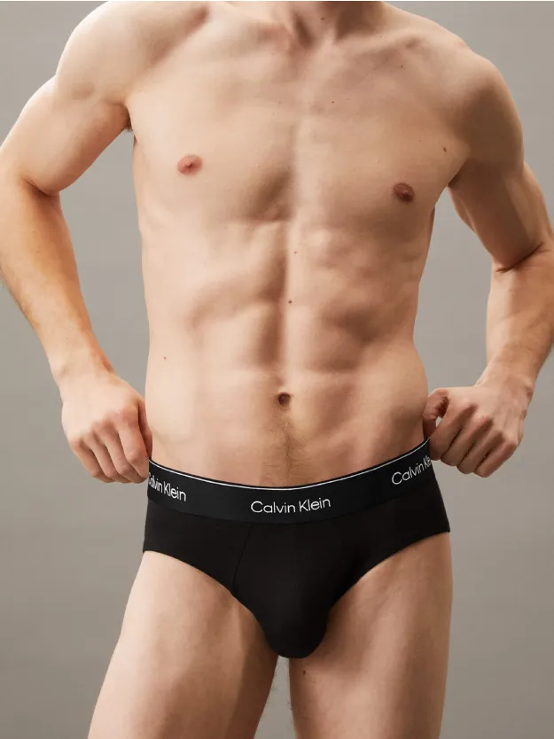 BLACK W/ DTM WB طقم سراويل داخلية Icon Cotton Stretch من 3 قطع