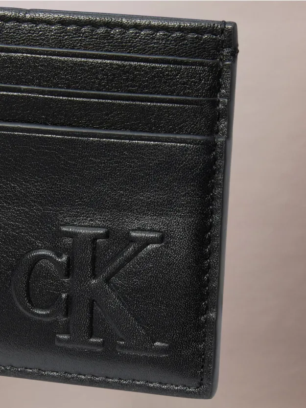 Black حامل بطاقات من الجلد