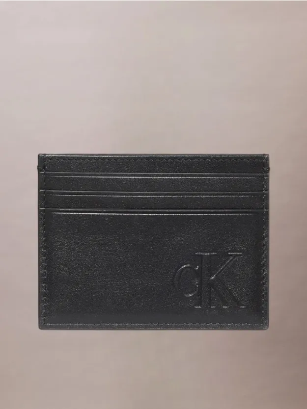 Black حامل بطاقات من الجلد