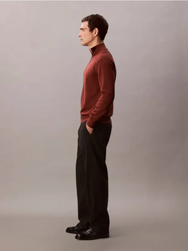 Cherry Mahogany كنزة بسحّاب قصير