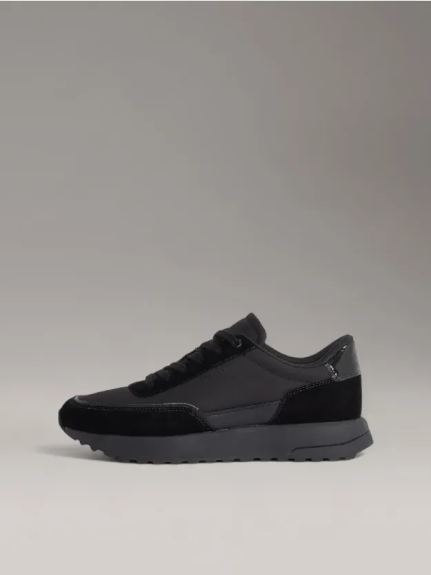 Triple Black Leather Sneakers