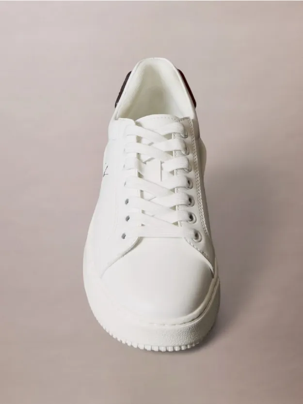 Bright White/Black حذاء رياضي من الجلد