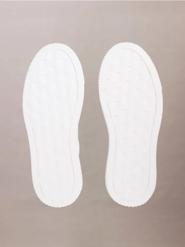 Bright White/Black حذاء رياضي من الجلد