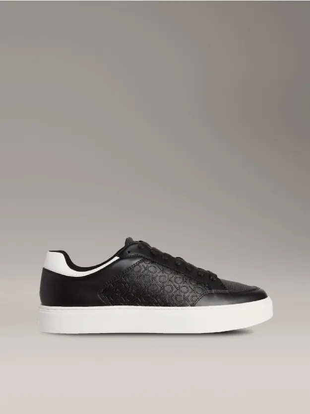 Ck Black/Bright White Allover Monogram Trainers