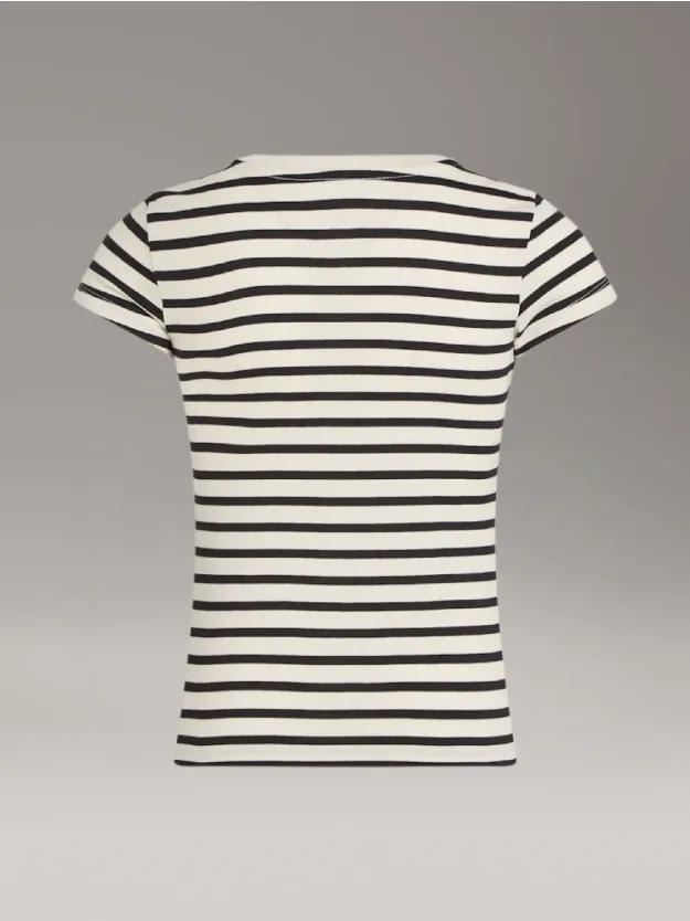 Turtledove/ Ck Black Stripe 2 Pack Slim T-Shirts