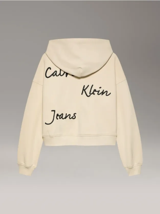 هودي واسع مزين بشعار كلفن كلاين