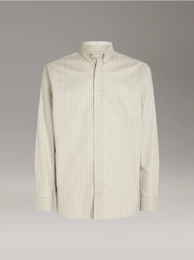 Vintage Khaki Striped Oxford Shirt
