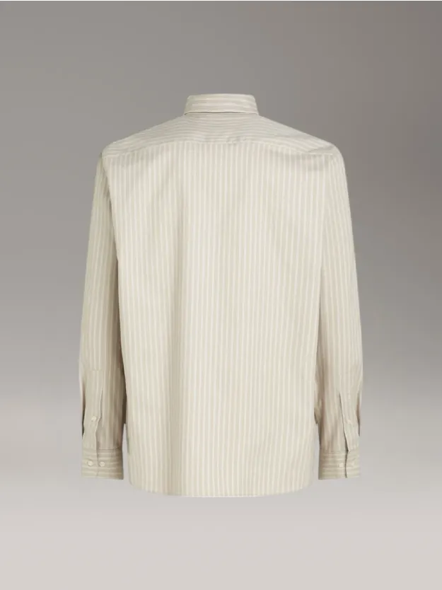 Vintage Khaki Striped Oxford Shirt