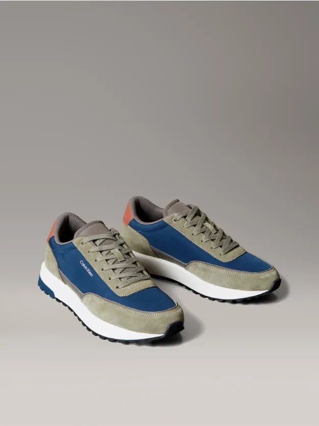 Smoke Olive/Moonlit Ocean/Brick حذاء رياضي من الجلد