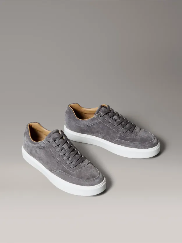 Granite Gray/Bright White Leather Trainers