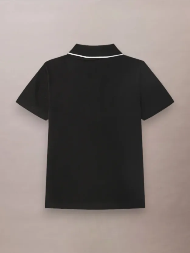 Ck Black بولوشيرت من قماش بيكيه