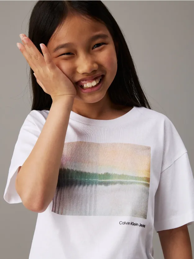 Bright White Relaxed Nature Graphic T-shirt