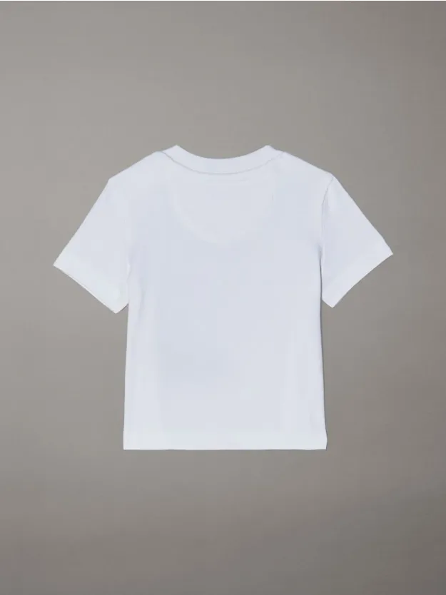 Bright White تيشرت للأطفال حديثي الولادة مزين بشعار كلفن كلاين