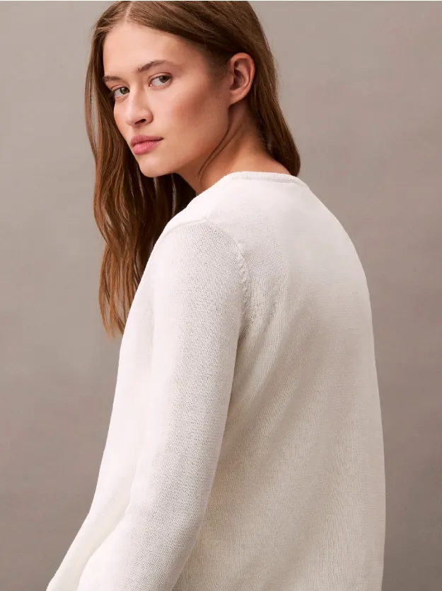 Brilliant White Cotton Blend Tie Front Cardigan