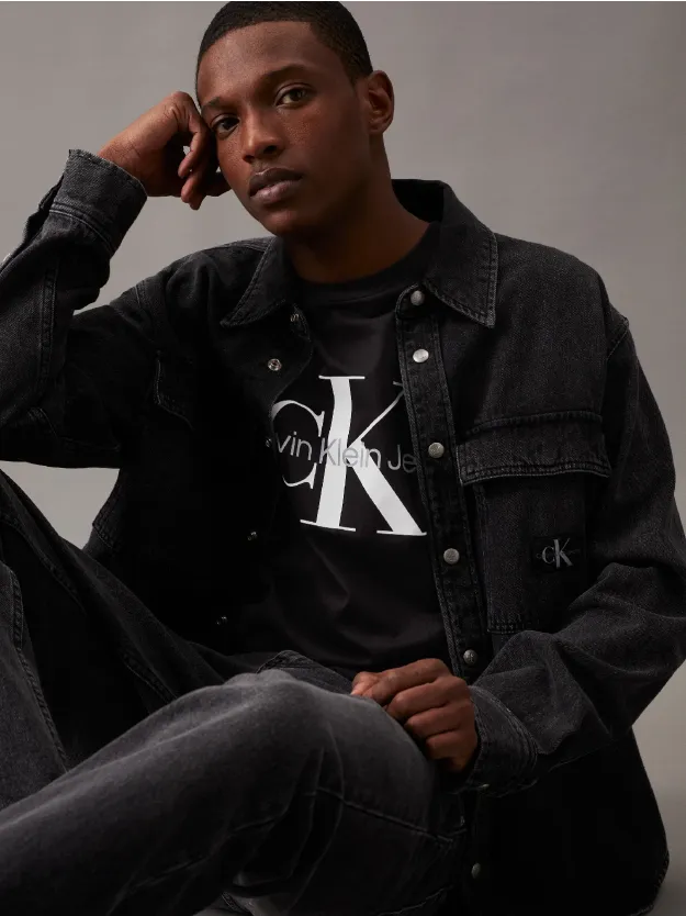 Ck Black Slim Monogram T-Shirt