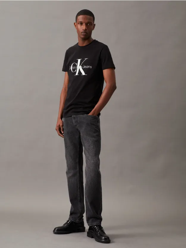 Ck Black Slim Monogram T-Shirt