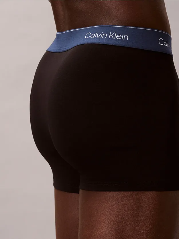 BLACK BODIES W/ TAHITI TURQUOISE/DA طقم سراويل داخلية Icon Cotton Stretch من 3 قطع