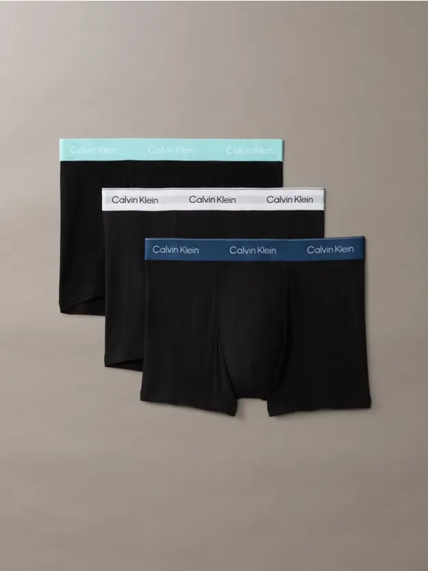 BLACK BODIES W/ TAHITI TURQUOISE/DA طقم سراويل داخلية Icon Cotton Stretch من 3 قطع