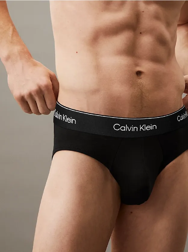 BLACK W/ DTM WB طقم سراويل داخلية Icon Cotton Stretch من 3 قطع