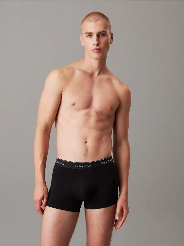 B- WHITE, BEAU BLUE, LEAFY FUN LGS 3 Pack Trunks - Icon Cotton Stretch