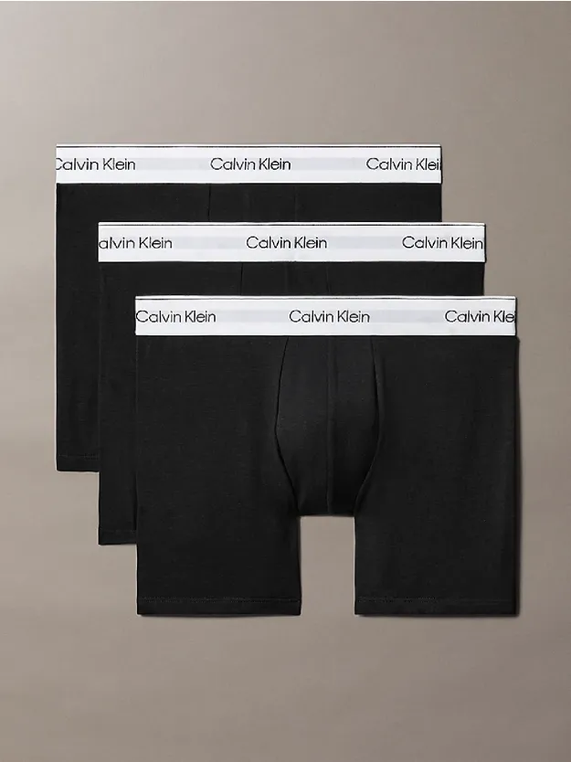 Black 3 Pack Boxer Briefs - Icon Cotton Stretch