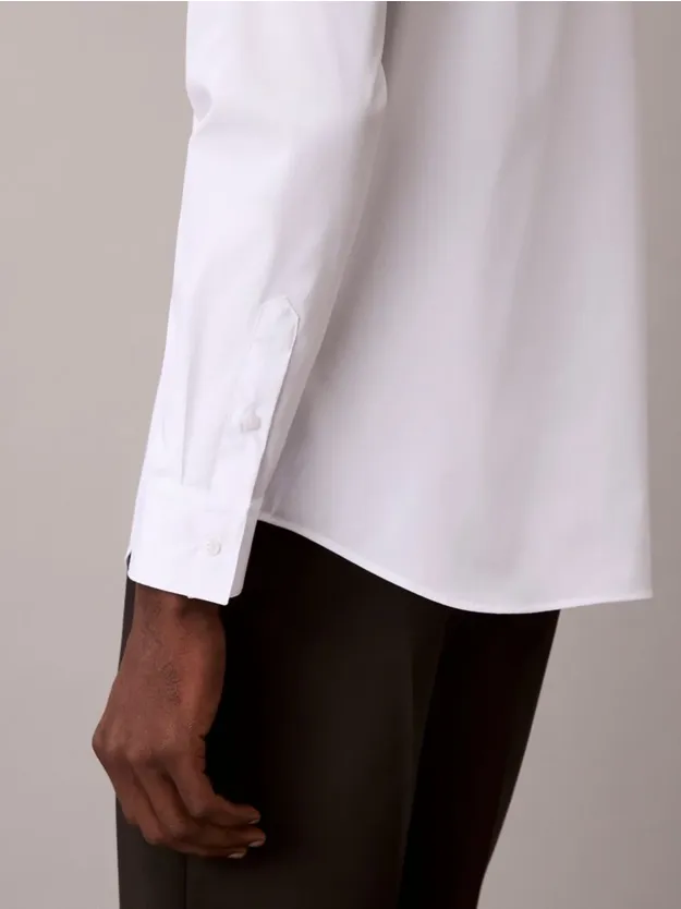 Brilliant White Supima Stretch Cotton Slim Shirt