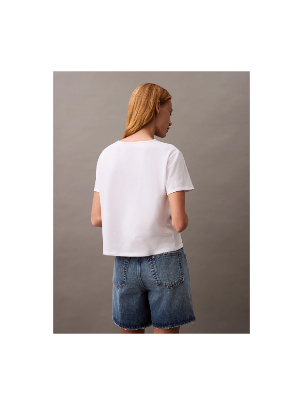 Brilliant White Slim Script Logo T-shirt