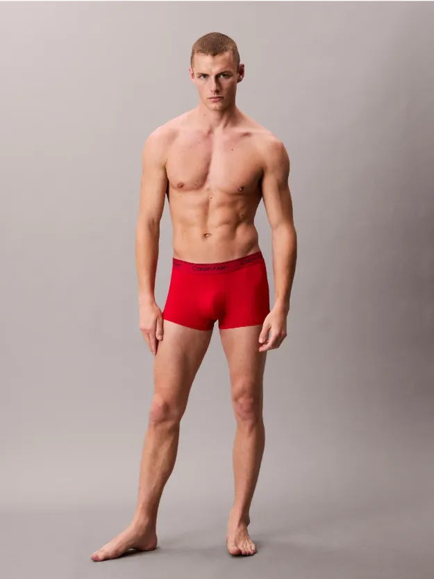 black/ sleet / adrenaline rush طقم 3 سراويل داخلية بخصر منخفض من مجموعة مايكروفايبر ستريتش