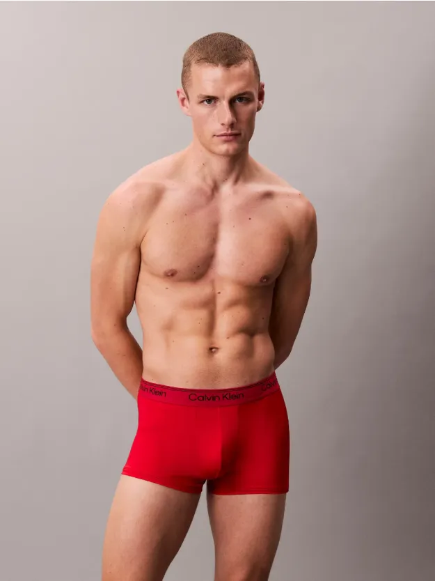 black/ sleet / adrenaline rush طقم 3 سراويل داخلية بخصر منخفض من مجموعة مايكروفايبر ستريتش