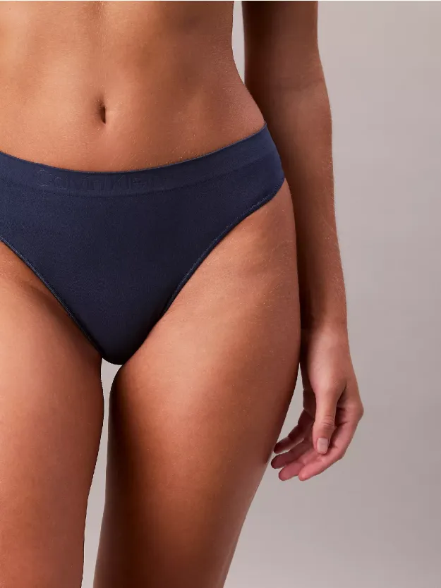 Dark Denim سروال داخلي ثونج بحواف مخفية