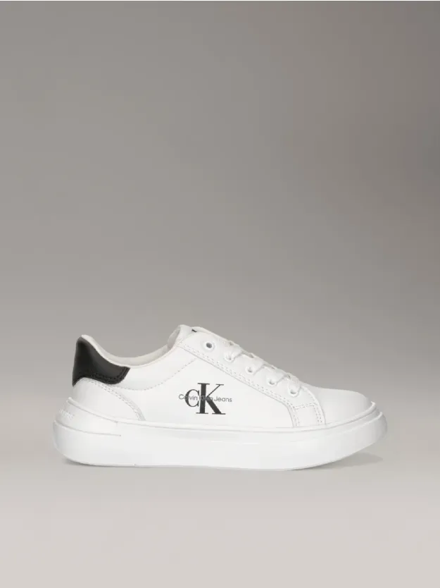 WHITE/BLACK Kids Trainers