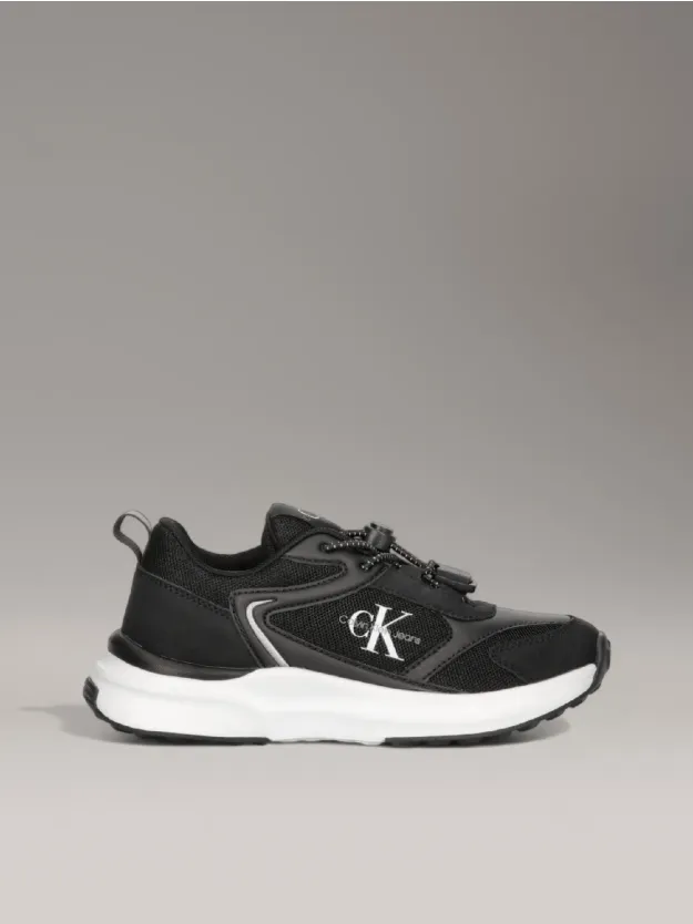 BLACK Kids No-Tie Trainers