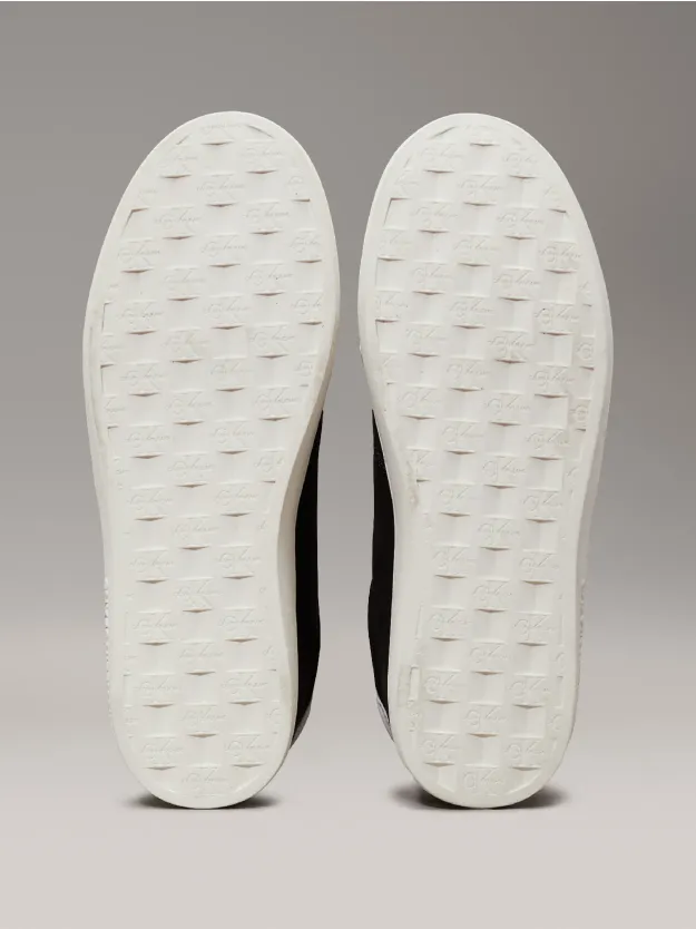 Black/Bright White Canvas Trainers